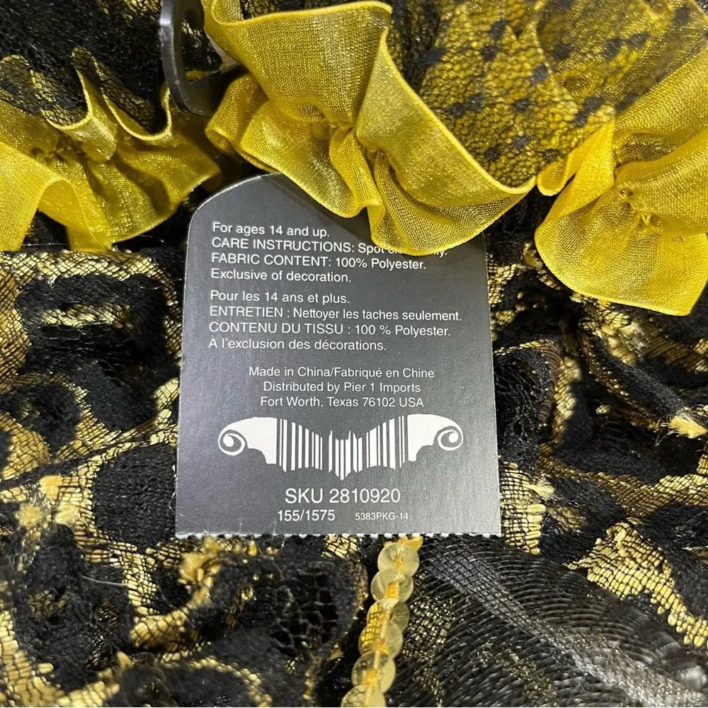 Pier 1 Imports Leopard Print Lace Gloves with Gold Accent Bows and Bling